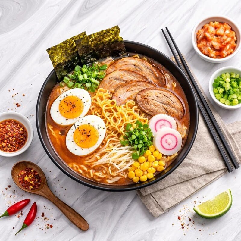 A finished bowl of ramen
